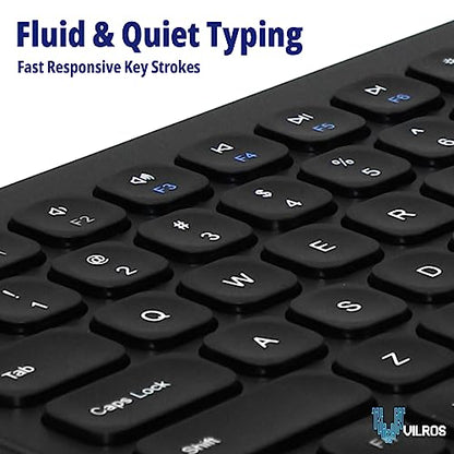 Vilros 2.4G Wireless & Wired Touch Keyboard with Built-in Touchpad- USB Wired + 2.4G Wireless Keyboard Compatible with Raspberry Pi