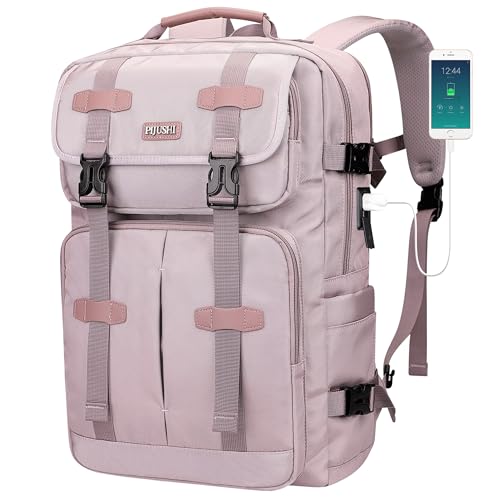 Travel Backpack Carry On Backpack for Airplanes, Travel Bag 35L | Large Convertible Travel Backpacks for Men, 16" Laptop Compartment, USB Port, Anti-Theft Pocket, Travel, Daily, Overnight - color: Ashen Purple-2