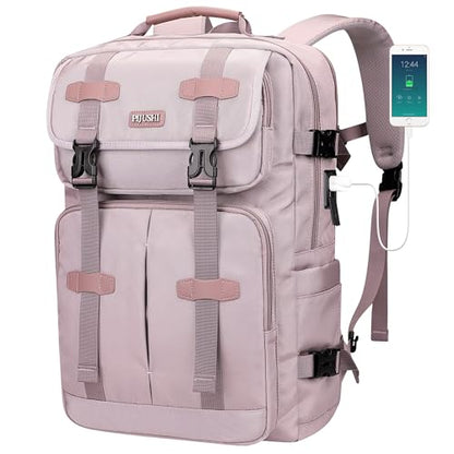 Travel Backpack Carry On Backpack for Airplanes, Travel Bag 35L | Large Convertible Travel Backpacks for Men, 16" Laptop Compartment, USB Port, Anti-Theft Pocket, Travel, Daily, Overnight - color: Ashen Purple-2
