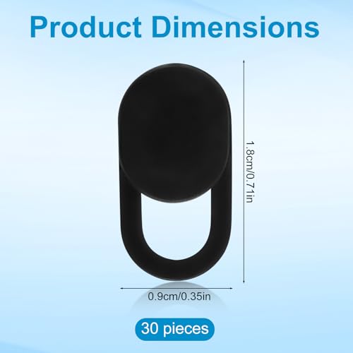 30pcs Front Camera Privacy Covers, Ultra-Thin Slide Webcam Cover for Laptop Desktop Phone Tablet Protects Your Privacy & Security (Black)