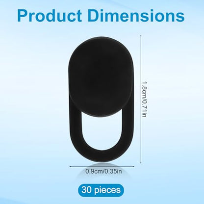 30pcs Front Camera Privacy Covers, Ultra-Thin Slide Webcam Cover for Laptop Desktop Phone Tablet Protects Your Privacy & Security (Black)