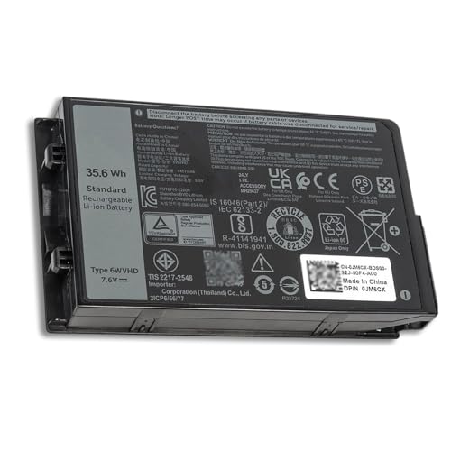 6WVHD 451-BDDY Laptop Battery 35.6Wh Replacement for Dell Latitude 7230 Rugged Extreme Tablet Dell T06H T06H001 Series Notebook 6WVHD FNW8F 0VDDJY VDDJY 0JM6CX JM6CX 7.6V 4-Cell - size: 9*5*1 inches 6WVHD