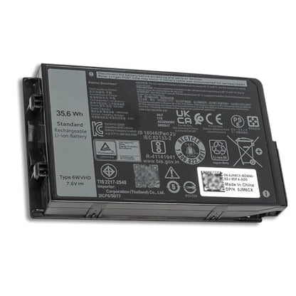 6WVHD 451-BDDY Laptop Battery 35.6Wh Replacement for Dell Latitude 7230 Rugged Extreme Tablet Dell T06H T06H001 Series Notebook 6WVHD FNW8F 0VDDJY VDDJY 0JM6CX JM6CX 7.6V 4-Cell - size: 9*5*1 inches 6WVHD