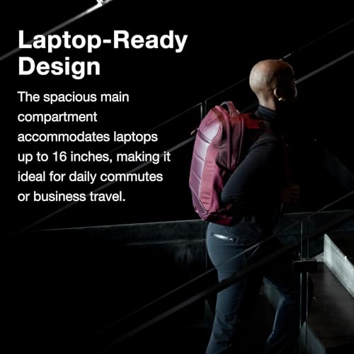 Osprey Ozone Slim Pack - Lightweight Laptop Backpack with AirScape Suspension, Water Bottle Pockets & Slim Travel Design - Fits Most 16" Laptops - Personal Item or Carry-On Compatible, Moody Burgundy - color: Moody Burgundy