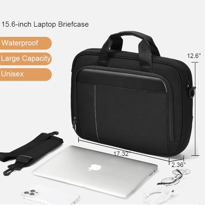 zhongningyifeng 14-15.6 Inch Business Laptop Briefcase, Waterproof Multifunctional Messenger Bag for Travel & Office - size: 15.6inch