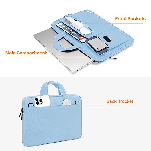 MOSISO Laptop Shoulder Bag Compatible with MacBook Pro 16 inch M5 M4 M3 M2 M1 2026-2019/Pro 15 A1398, HP Acer Dell Lenovo ASUS Notebook,Polyester Flapover Briefcase Sleeve Case, Airy Blue - color: Airy Blue, size: 16 inch
