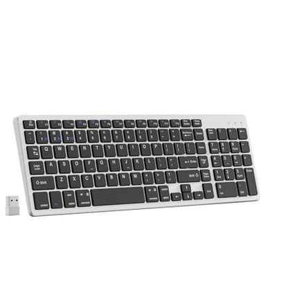 Wireless Bluetooth Keyboard-Number Pad, Multi-Device for Mac/iPad/iPhone | Bluetooth 5.1, low-profile ergonomic design, stable connection. Compatible with Mac, iPad, iPhone, Android, Windows, White - color: gray