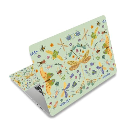 DINKY Laptop Skin Sticker Decal 15.6" 15.4" 12" 13" 13.3" 14" 15 inch Laptop Universal Vinyl Skin Stickers Cover Art Decal Notebook PC Personalized Protector, Green Dragonfly - color: Green Dragonfly