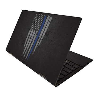 MightySkins Skin for HP Envy x360 13" (2020) - Thin Blue Line | Protective, Durable, and Unique Vinyl Decal wrap Cover | Easy to Apply, Remove, and Change Styles | Made in The USA - color: Thin Blue Line