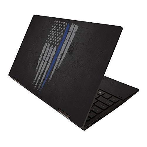 MightySkins Skin for HP Envy x360 13" (2020) - Thin Blue Line | Protective, Durable, and Unique Vinyl Decal wrap Cover | Easy to Apply, Remove, and Change Styles | Made in The USA - color: Thin Blue Line
