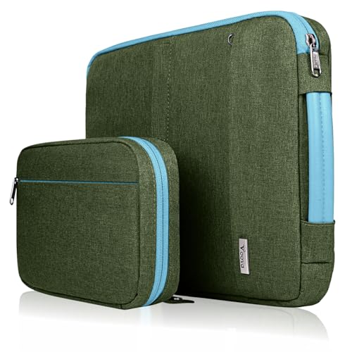 Voova 15.6-15 Inch Laptop Sleeve, Laptop Case, MacBook Sleeve, Army Green | Water-repellent laptop sleeve with detachable accessory pouch; fits MacBook Air/Pro, Surface and Chromebook for storage - color: Army Green, size: 15-16 Inch (15.7 x 11.8 x 1.2 in