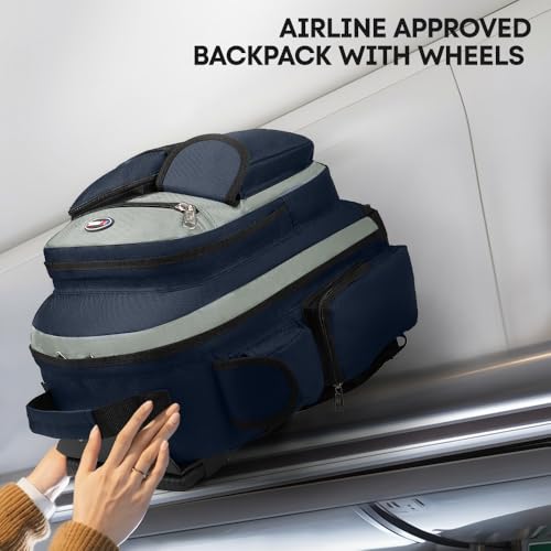 20" 2-in-1,Wheeled Travel Luggage Bag w/Telescopic Handle | Rolling Travel Luggage w/2 Wheels,Trolley Suitcase,Spacious Storage Design,2560-20''-Blue - color: JH-2560-Blue-20
