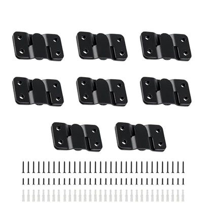 16Pcs Stainless Steel Interlock Hanging Buckle,Flush Concealed Mount Brackets Stainless Steel Z Clip Bracket Interlock Hanging Buckle Mountain Buckle for Picture Display Art Gallery (L2, Black) - color: Black, size: Large With Screws