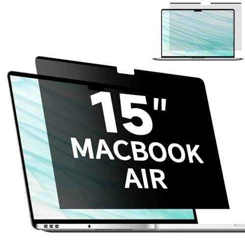 Magnetic Privacy Screen for MacBook Air 15 Inch (2023-2026, M2, M3, M4, M5), Removable Matte Laptop Privacy Screen Shield Anti Glare Blue Light Filter - Anti-Spy for Mac 15.3in Computer - size: MacBook Air 15.3 Inch (2023-2025)
