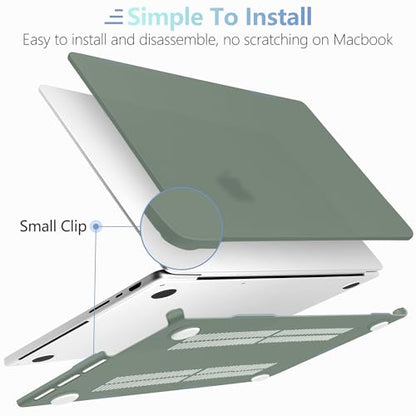 MEEgoodo for M5 MacBook Pro 16 inch Case 2026 2024 2023 2021 (Fit Model A3429/A3428/A3403/A3186/A2991/A2780/A2485) M5 M4 M3 M2 M1 Pro/Max, Laptop Case with Keyboard & Webcam Cover,Matte Midnight Green - color: Matte Midnight Green