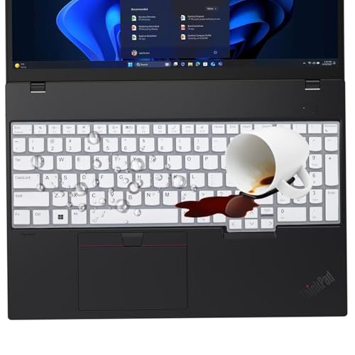 Keyboard Cover for Lenovo ThinkPad E16 Gen 1 16", Thinkpad T16 P16 P16v P16s Gen 2/Gen 1 16", Thinkpad L15 Gen 4/3 15.6" (Not Fit Thinkpad Z16, L15 Gen 2/1)-White - color: White