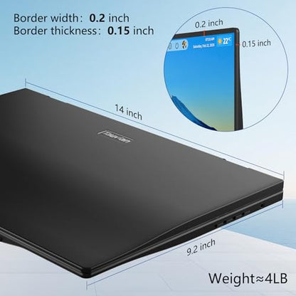 16" Foldable Laptop Screen Extender, Dual Portable Monitors. | 1200P, Plug & Play, All-Metal, Ultra Slim, Extend/Mirror/Splicing/Flip Mode, USB-C/HDMI, Low Blue Light, Speaker, for Win/Mac - size: 16" Foldable Monitor