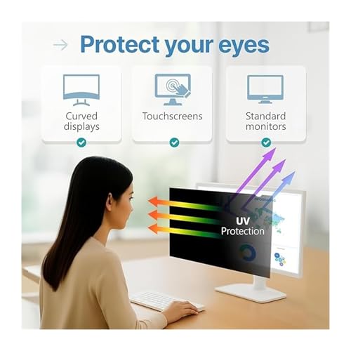 Removable Laptop Privacy Screen 16:9 Aspect Removable Anti Glare Blue Light Filter Protector For 16:9 Aspect Ratio Widescreen Monitor(14inch/31x17.4 cm) - size: 14inch/31x17.4 cm