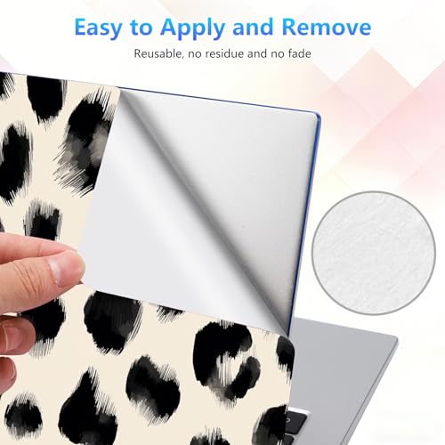 Laptop Skin Sticker Decal 15-15.6 Inch with Cute Mouse Pad, Universal Reusable Vinyl Sticker for 12.1 13 13.3 14 15.4 Inch Netbook and Notebook PC, Brushstroke Leopard Print - color: Brushstroke Leopard Print