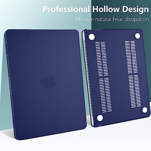 DONGKE Compatible with MacBook Air 13 inch Case M5 M4 M3 M2 2026 2025 2024-2022 A3449 A3240 A3113 A2681, Plastic Hard Shell & Keyboard Cover for MacBook Air 13.6 inch, Matte Navy Blue - color: Matte Navy Blue