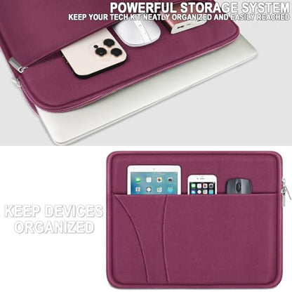 Laptop Sleeve Case 14 inch, Traveling Laptop Cover with Zippered Pocket, Shockproof Protective Carrying Briefcase Computer Bag for 14" MacBook Air/Pro, HP, Dell, Lenovo, Acer, Rose Red - color: Rose Red, size: 14 inch