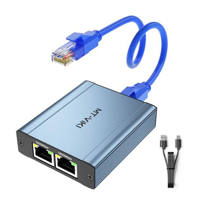 MT-VIKI Ethernet Splitter 1 to 3 High Speed 1000Mbps, Gigabit Dual RJ45 Splitter Adapter for Cat5/5e/6/7/8 Cable [3 Devices Simultaneously Networking] - size: 1 to 3