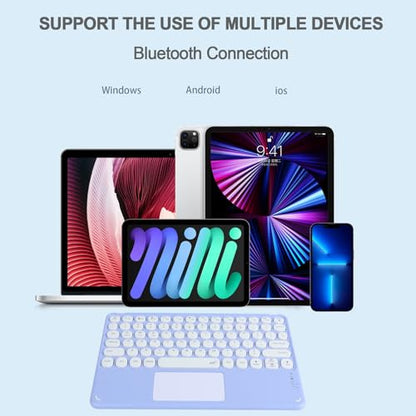 Thanice Wireless Keyboard with Touchpad,Ultra-Slim Portable Rechargeable Bluetooth Keyboard,Ipad Keyboard with Trackpad for OS Android Windows Devices(Purple) - color: purple
