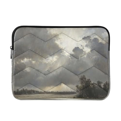 Sky Wetland Landscape Gray 13-14 Inch Laptop Sleeve Bag for Men Women Durable Protective Computer Carrying Cover with Waterproof Fabric Polyester Vertical Case for Most Tablet Portable Monitors