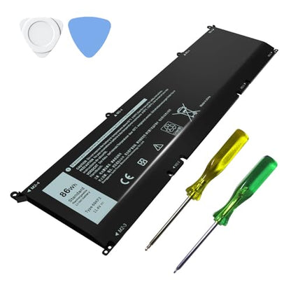 86Wh 69KF2 Laptop Battery Compatible with Dell XPS 15 9500 9510 9520 9530 G15 5510 5511 5515 5520 G16 7620 G7 7500 Alienware M15 R3 R4 R5 R6 R7 M16 R1 M17 R3 R4 Precision 5550 Inspiron 7510 11.4V - size: 11.7 * 3.3 * 0.3 Inch 69KF2