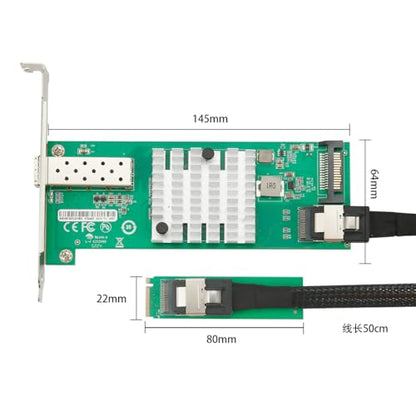 M.2 M-Key Single SFP+ Port 10G Ethernet LAN Adapter with 50cm Cable, with Intel 82599EN Controller - size: 1-Port 10G SFP+ M2, style: 10 Gigabit