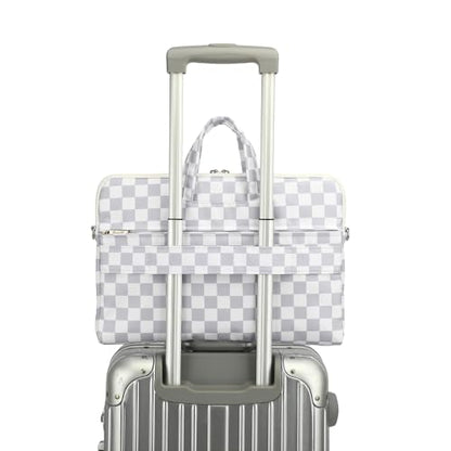 canvaslife Waterproof Pattern Resistant Laptop Shoulder Messenger Bag for Pro 16 inch and 15.6 inch-16 inch Laptop (Grey Checker) - color: Grey Checker, size: 15 inch/15.6 inch