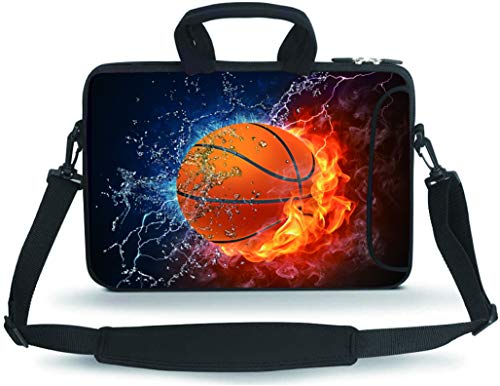 11 11.6 12 12.5 13 inches Case Laptop/Chromebook/Ultrabook/Notebook PC Messenger Bag Tablet Travel Case Neoprene Handle Sleeve with Shoulder Strap(Basketball Fire) - color: Basketball Fire, size: 11-13.3 inch