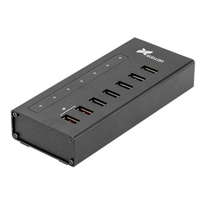 7-Port Powered USB 3.0 Slim Aluminum Hub with 2 Dual Data/Charging Ports