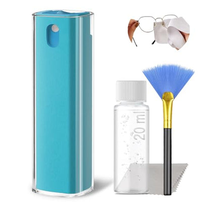 Laptop Screen Cleaner Spray, Jiateums Electronics Touchscreen Mist Cleaning Spray for Monitor Tablet TV Tesla OLED Screen Sunglasses with Refill, Brush & Wipe Tool, Blue - color: blue20ml