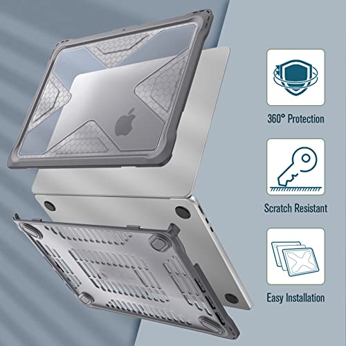 Fintie Case for MacBook Air 13.6 Inch A3449 A3240 A3113 A2681 (2022 2023 2024 2025 2026 Release) - Heavy Duty Rugged Hard Shell Case Cover for MacBook Air 13 Inch M2 M3 M4 M5 Chip, Gray - color: Gray