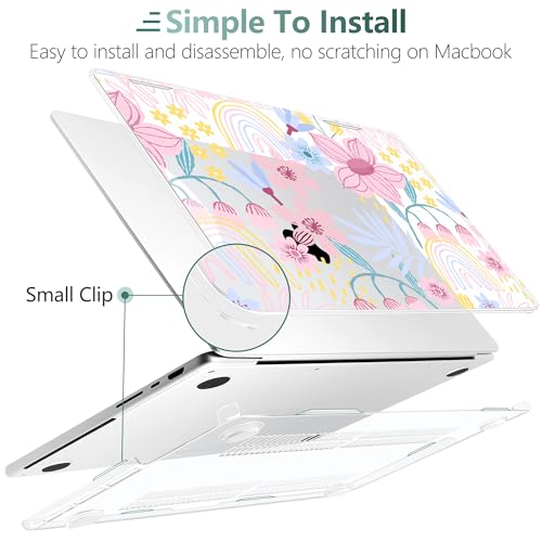 TWOLSKOO Compatible with MacBook Pro 14 inch Case M5 2026 2025-2021 Release M4 M3 M2 M1 Pro/Max Chip, Plastic Hard Shell & Keyboard Cover & USB C to USB Adapter & Screen Film, Floral Spring - color: Floral Spring