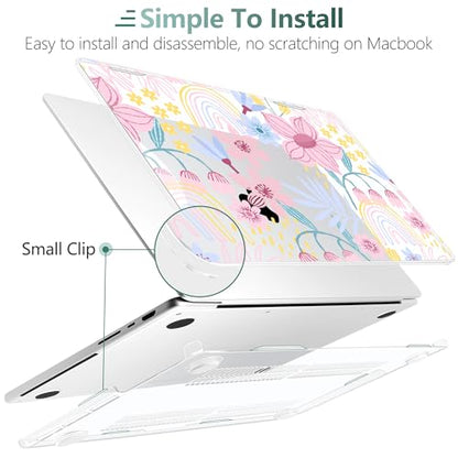 TWOLSKOO Compatible with MacBook Pro 14 inch Case M5 2026 2025-2021 Release M4 M3 M2 M1 Pro/Max Chip, Plastic Hard Shell & Keyboard Cover & USB C to USB Adapter & Screen Film, Floral Spring - color: Floral Spring