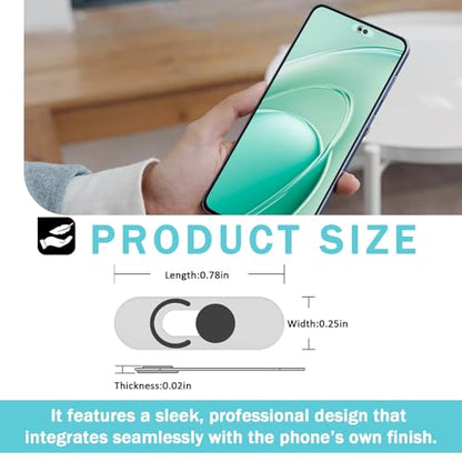 Front Camera Cover Compatible for Android Phones/Pixel/Galaxy/iPad-Black | Webcam Blocker for Single Front Camera, Privacy Slider Protects Your Phone Security - color: Black