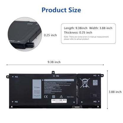 DJW H5CKD Laptop Battery Replacement for Dell Inspiron 7300 7306 7500 7506 2-in-1 Silver Vostro 5300 5301 5501 5502 Series Latitude 3410 3510 Series Inspiron 5300 5301 5401 5402 Series - size: H5CKD
