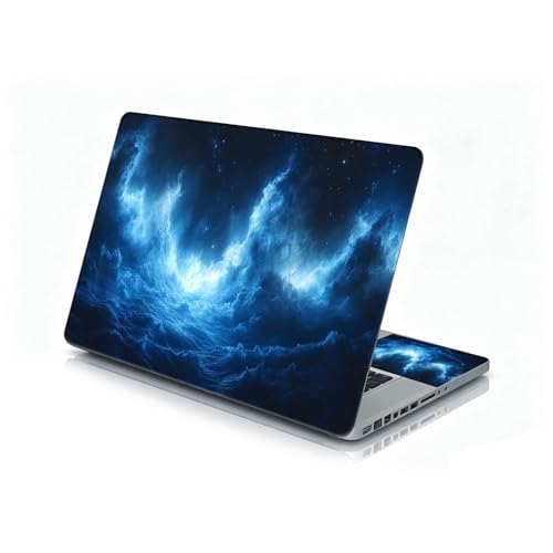 Universal Laptop Skin Sticker Decal, 12"-15.6" Aesthetic Vinyl Wrap, Cosmic Nebula Ocean Waves Waterproof Notebook Cover Art Protector for MacBook HP Dell Lenovo, Fits 13" 14" 15" 15.6" - color: Cosmic Nebula Ocean Waves
