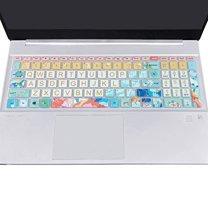Keyboard Cover for 15.6 HP Laptop 15-fc 15-fd 15t-fd 15z-fc Series, HP Pavilion 15-eg 15t-eg 15-eh 15-er, 17z-ca 17-cn 17-cp 17z-cp Series, Litter Flowers - color: Litter Flowers