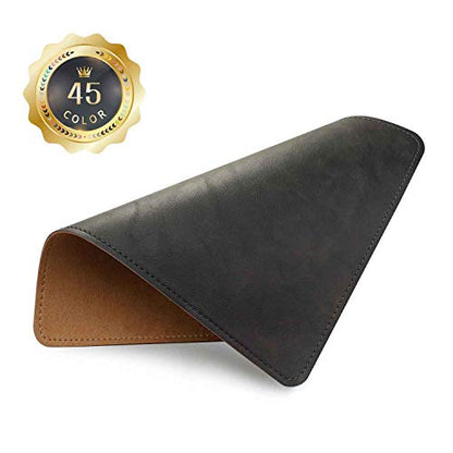 Mouse Pad, PU Mouse Pad，Leather Mouse Pad with Stitched Edge Micro-Fiber Base with Non-Slip Waterproof，Mouse Pad for Computers，Laptop, 8x11Inch (Charcoal Black) - color: Charcoal Black, size: 8L x 11W inches