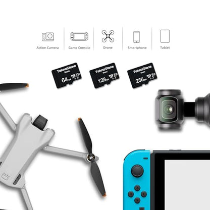 64GB Basic MicroSDXC TF Memory Card with Adapter 1 Pack | 90MB/s Read 50MB/s Write UHS-I C10 U3 V30 A2 for DJI Insta360 Dash Security Cameras Drone Console Tablet Phone - size: Basic 64GB