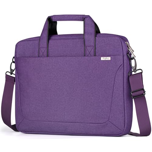 BAFFINA 15.6 16 Inch Laptop Shoulder Bag for Men Women,Waterproof Computer Carrying Case Messenger Bag with Strap,Laptop Briefcase for 14-15-16 In MacBook/Chromebook/Notebook Hp Dell Acer Asus,Purple - color: Purple, size: 15-16 Inch