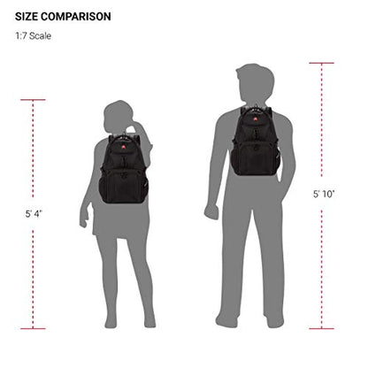SwissGear 1900 Scansmart Mini/Slim Version, Fits Most 13 Inch Laptops and Tablets, TSA Friendly Backpack, Black - color: Black