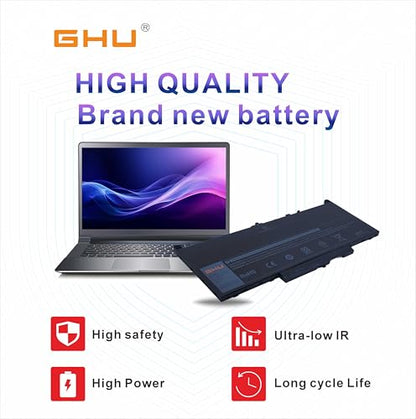 GHU J60J5 55Wh 7.6V Lithium-ion Replacement Battery for Dell Latitude E7270 & E7470 Series Laptops - Premium Power Solution with Enhanced Capacity and Safety