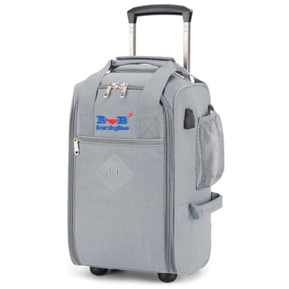 Boardingblue 17x10x9 Inches United Airlines Rolling Personal Item Under Seat Duffle Bag Luggage Suitable For Major Airlines Including Spirit and Frontier. - color: Grey