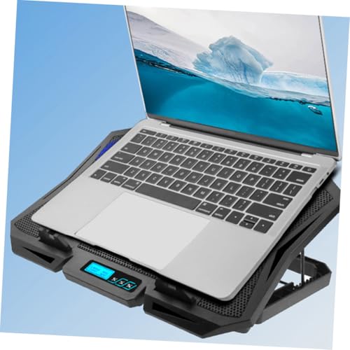 Uonlytech Laptop Cooling Pad 15.6 Inch Laptop Holder with Quiet Fan and Adjustable Speed Blue LED Light Cooling Stand for Desk Use