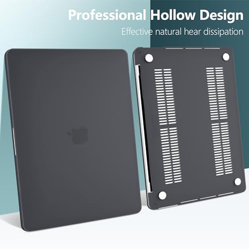 for MacBook Pro 13 inch Case 2023 2022 2021 2020 Release Model: A2338 M2/M1 A2289 A2251 with Touch Bar & Touch ID, Frosted Matte Plastic Hard Shell Case & Keyboard Cover, Black - color: Black