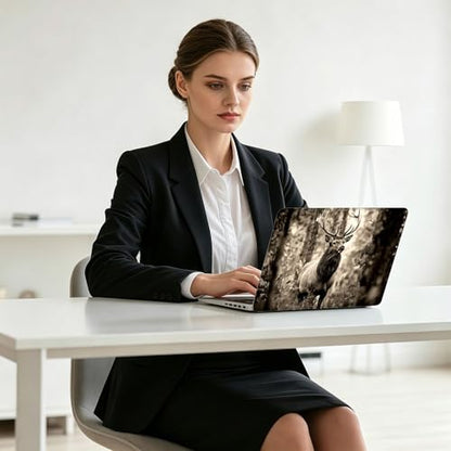 Universal Laptop Skin Decal, 3-Piece Vinyl Protector for 12 13 14 15.6" Notebook, Waterproof Anti-Scratch, Easy Trim & Bubble-Free Finish, Elk in the Woods - color: Elk in the Woods
